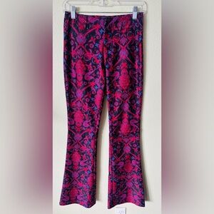 NWOT i.am.gia Ketra Pants Bell Bottom Flare Purple Hippy Paisley Pants Size: XS